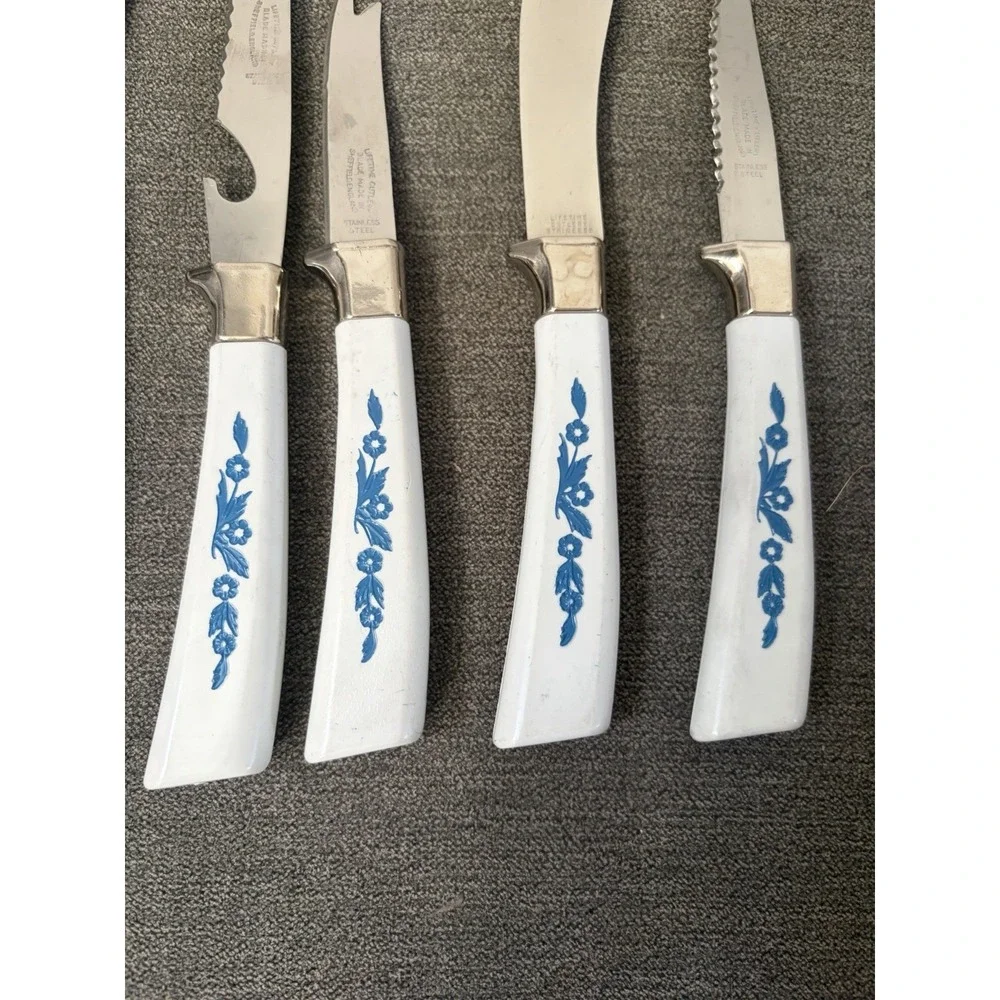 CORNFLOWER BLUE Lifetime Cutlery Stainless Blade Sheffield England- 7 Pieces